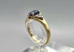 Gouden Vintage ring edelsteen saffier en diamant.. 2025/440., Blauw, ., Ophalen of Verzenden, Zo goed als nieuw