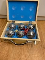 Jeu de Boules Set in Houten Kist, bieden vanaf €10.00, Drie of vier spelers, Ophalen of Verzenden, Zo goed als nieuw, Reisspel