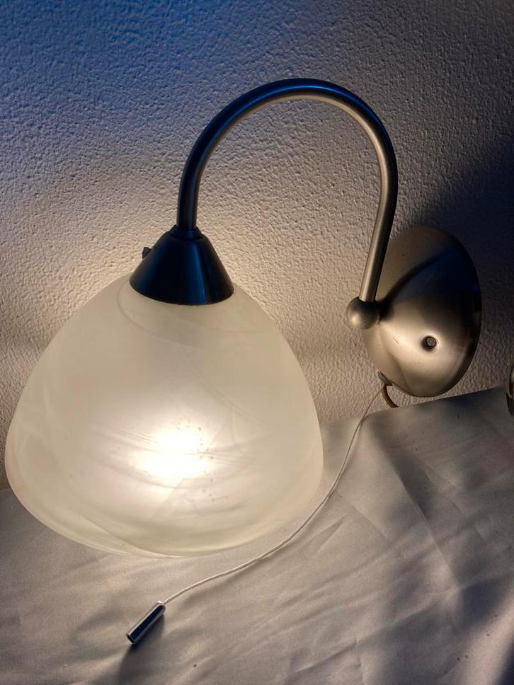 Eglo Wandlamp RVS Gemarmerd Glas - Zo Goed Als Nieuw, Huis en Inrichting, Lampen | Wandlampen, Zo goed als nieuw, Glas, Ophalen of Verzenden