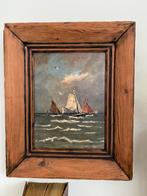 Olieverf schilderij M.Th Volgering Haringvloot Middelharnis, Antiek en Kunst, Kunst | Schilderijen | Klassiek, Ophalen of Verzenden