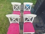 4 eetkamerstoelen ikea, Huis en Inrichting, Stoelen, Ophalen, Gebruikt, Wit, Vier