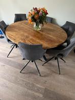 Ronde Mango Houten Tafel - 150cm, Huis en Inrichting, Tafels | Eettafels, Ophalen, 100 tot 150 cm, Rond, Zo goed als nieuw