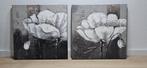 Set van 2 Bloemen Schilderijen, Ophalen, 50 tot 75 cm, Schilderij, 50 tot 75 cm