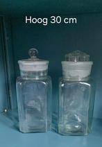 Grote glazen stolpfles snoepjespot 30 cm hg, Ophalen of Verzenden