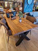" Iets Moois " Walnoten boomstam tafels., Vijf personen of meer, Rechthoekig, Nieuw, 200 cm of meer