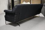 Gave bank eetkamerbank RAZ Jess Design metaal leer zwart, Huis en Inrichting, Fauteuils, Ophalen, Zo goed als nieuw, Metaal