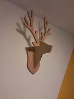 Houten Hertenkop Wanddecoratie, Ophalen, Zo goed als nieuw