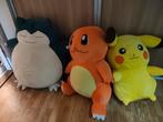 3 mega Pokemon Knuffels - Snorlax, Charmander, Pikachu, Kinderen en Baby's, Ophalen, Zo goed als nieuw, Overige typen