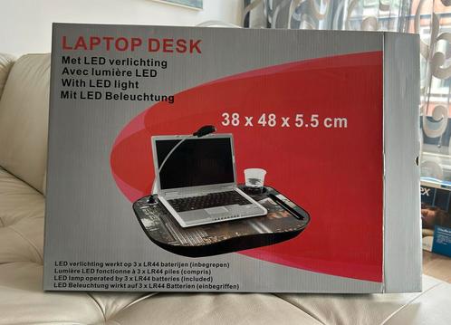 Laptop standaard / schoottafel met LED verlichting, Computers en Software, Laptoptafels, Zo goed als nieuw, Ophalen