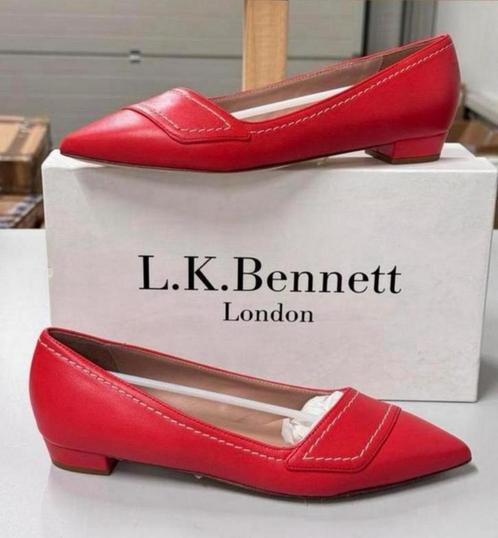 LK Bennett Polly Leather Contrast Stitch Flats schoen hak 37, Kleding | Dames, Schoenen, Nieuw, Schoenen met lage hakken, Rood
