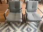 Twee grijze fauteuils Margrit van Piet Klerkx, Huis en Inrichting, Stoelen, Ophalen, Twee, Zo goed als nieuw, Stof