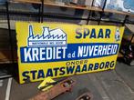 Vintage Spaar Krediet Emaille Reclamebord, Antiek en Kunst, Antiek | Emaille, Ophalen of Verzenden