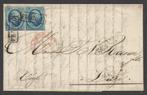 Nr 4 in paar op brief naar Luik, Postzegels en Munten, Brieven en Enveloppen | Nederland, Envelop, Ophalen of Verzenden
