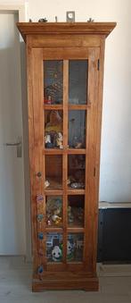 Prachtige teak houten vitrinekast, Ophalen, Zo goed als nieuw, 25 tot 50 cm, 150 tot 200 cm