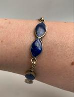 Lapis lazuli armband, 19,5 cm, Nieuw, Zilver, Verzenden