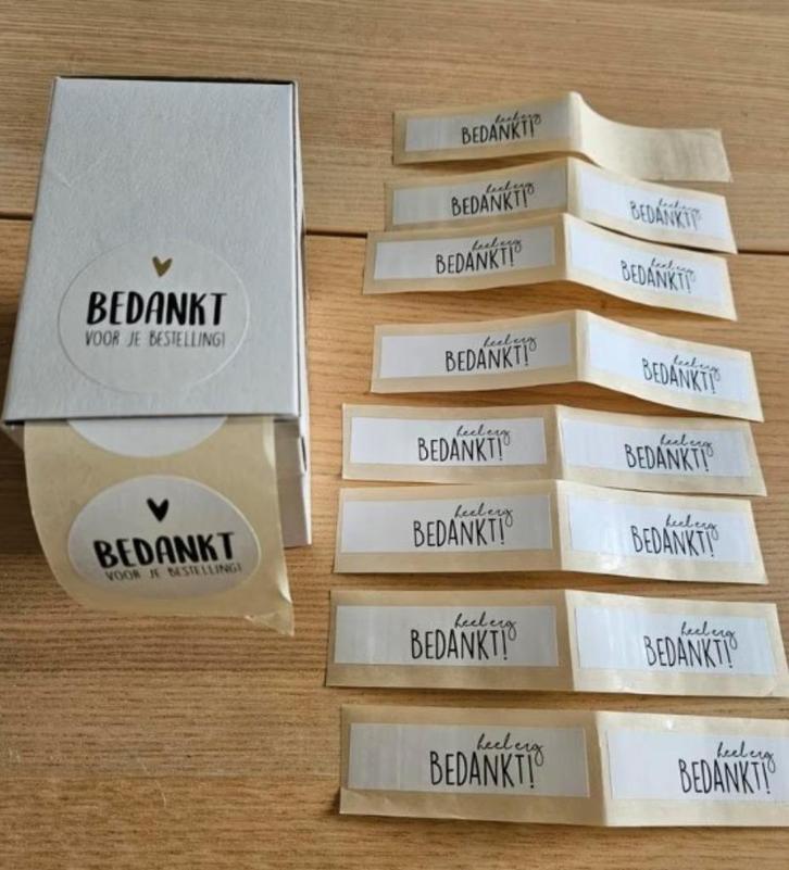 Stickers Bedankt, Hobby en Vrije tijd, Stickers en Plaatjes, Nieuw, Meerdere stickers, Ophalen of Verzenden
