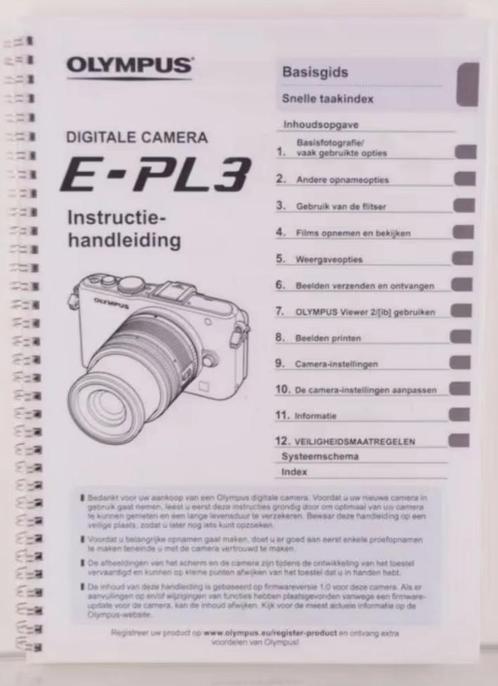 Olympus E-PL3 complete handleiding A4 formaat ingebonden., Verzamelen, Fotografica en Filmapparatuur, Ophalen of Verzenden
