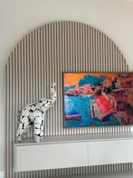 Olifant kunstwerk beeld met bladgoud, Antiek en Kunst, Ophalen