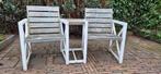 Duostoel Texel hardhout, Ophalen, Gebruikt, Hout