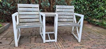 Duostoel Texel hardhout beschikbaar voor biedingen