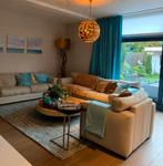 Suède leren banken set (3-delig) met donzen kussens, Huis en Inrichting, Banken | Bankstellen, Ophalen, Gebruikt, 300 cm of meer