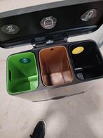3 vaks prullenbak 3x15L, Ophalen, Gebruikt, 40 liter of meer, Rvs