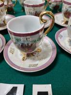 theeservies art nouveau paars met afbeelding, Huis en Inrichting, Keuken | Servies, Ophalen of Verzenden, 'T Olde Gre-j, Info@toldegrej.nl