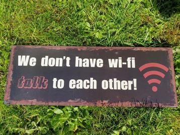 metalen wandbord , Wi-Fi beschikbaar voor biedingen