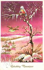 Ansichtkaart	Nieuwjaar	Vogels	in de sneeuw, Verzenden, 1960 tot 1980, Gelopen, Feest(dag)