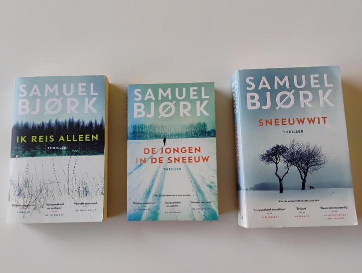 3 x S. Bjork Ik reis alleen,  jongen in sneeuw en sneeuwwit, Boeken, Thrillers, Gelezen, Ophalen of Verzenden