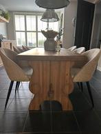 Zware eiken kloostertafel 4 tot 6 personen, Huis en Inrichting, Tafels | Eettafels, Ophalen, Gebruikt, Eikenhout, 50 tot 100 cm