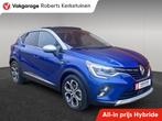 Renault Captur 1.6 E-Tech Hybride 145 Intens Panorama Schuif, Auto's, Renault, Gebruikt, Blauw, Leder en Stof, Bedrijf