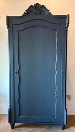 Antieke Biedermeier kast, vintage ééndeurskast, legkast VdlM, Huis en Inrichting, Ophalen, 50 tot 100 cm, Zo goed als nieuw, Brocante smalle servieskast grijs oude kinderkamer kledingkast