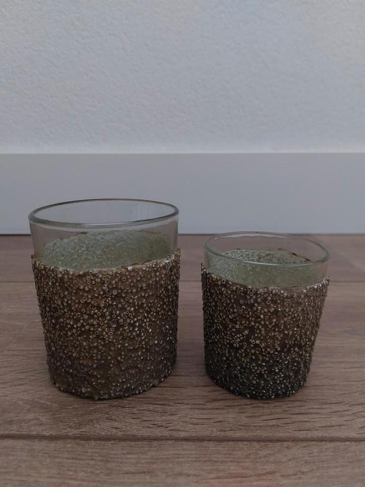 2 Riviera Maison crinkle silver votive windlicht waxinelicht, Huis en Inrichting, Woonaccessoires | Kandelaars en Kaarsen, Zo goed als nieuw