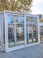 Prachtige SCHUIFPUIEN + 2 KOZIJNEN Hardhout !!!, Ophalen, Gebruikt, 150 tot 225 cm, Inclusief glas