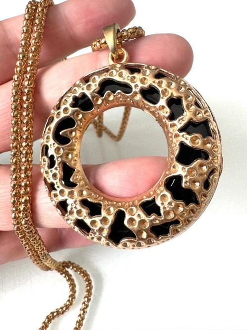 Vintage Luipaard-Design-Ketting - Hanger in Goud / Zwart, Sieraden, Tassen en Uiterlijk, Kettingen, Nieuw, Goud, Goud, Met hanger