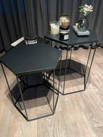Set van 3 zeshoekige bijzet tafels, Huis en Inrichting, Minder dan 55 cm, Metaal of Aluminium, Zo goed als nieuw, Overige vormen