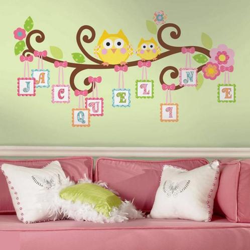 Naam muursticker, babykamer, Scroll Tree Letter Branch, boom, Kinderen en Baby's, Kinderkamer | Inrichting en Decoratie, Nieuw