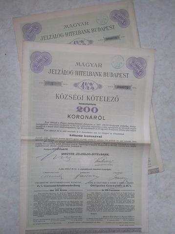 Obligaties en Coupons uit Hongarije 