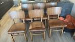 Plywood café stoelen vintage apart model 6x, Ophalen, Gebruikt, Bruin