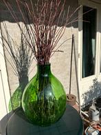 Groene Glazen Vaas, Ophalen, Minder dan 50 cm, Groen, Glas