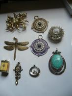 9 VINTAGE KETTING HANGERS ZIE TEKST, Sieraden, Tassen en Uiterlijk, Antieke sieraden, Verzenden, Overige materialen, Hanger