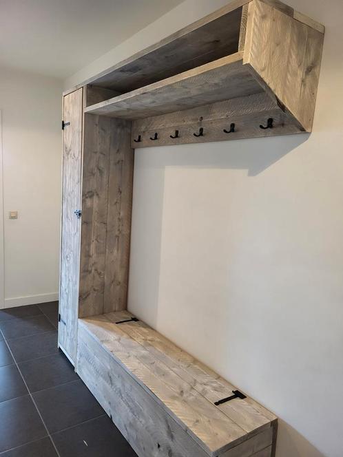 Kapstok meubel steigerhout, Huis en Inrichting, Woonaccessoires | Kapstokken, Nieuw, 200 cm of meer, Hout, Ophalen of Verzenden
