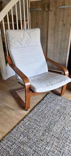 IKEA poang stoel beuken met witte bekleding, Huis en Inrichting, Fauteuils, Ophalen, Hout, Gebruikt, Minder dan 75 cm