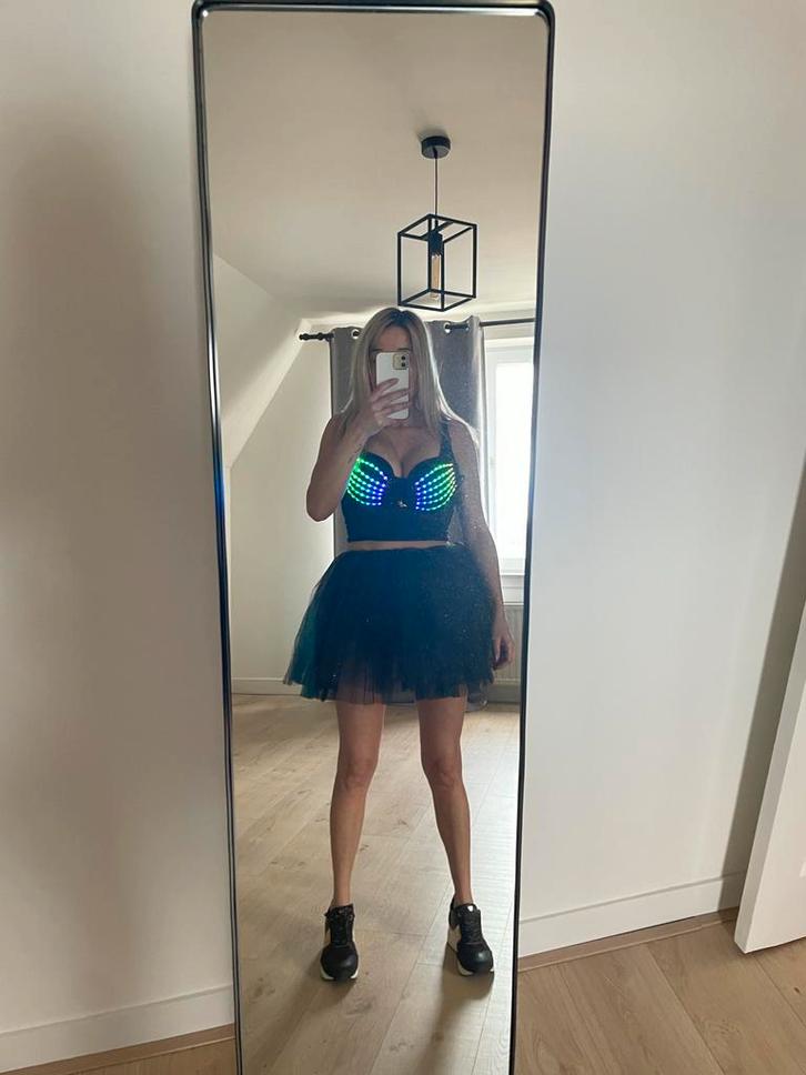 Zwarte tule rok met glitters - te dragen met maat XXS t/m M, Kleding | Dames, Carnavalskleding en Feestkleding, Nieuw, Kleding