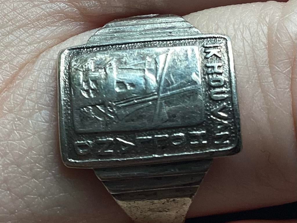 Zilveren Ik Hou van Holland Ring - Art Deco WSL Jaren 20, Sieraden, Tassen en Uiterlijk, Ringen, Gebruikt, Dame of Heer, 18 tot 19