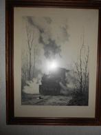 Litho stoomtreinlocomotief Geldersche Tramwegen, Verzamelen, Spoorwegen en Tramwegen, Ophalen of Verzenden, Gebruikt, Trein, Overige typen