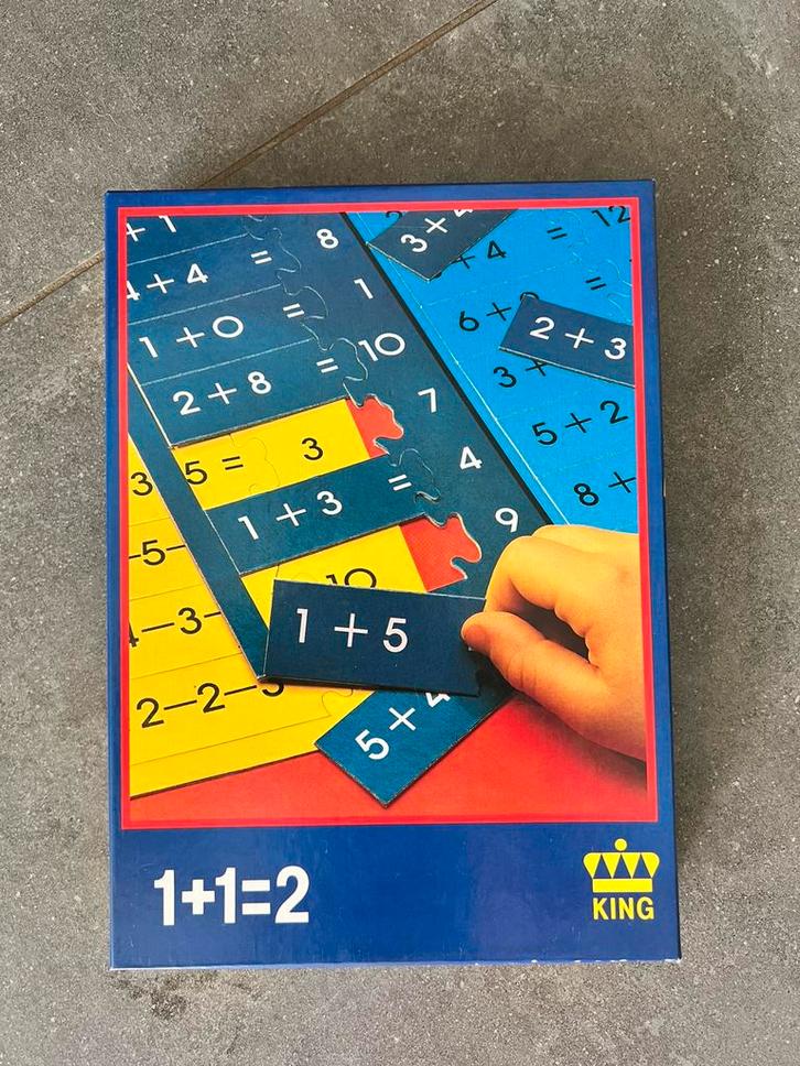 King - Rekenspel 1 + 1 = 2, Kinderen en Baby's, Speelgoed | Educatief en Creatief, Zo goed als nieuw, Rekenen, Ophalen of Verzenden