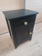 Nachtkastje zwart met lade en opbergvak, Ophalen of Verzenden, Zo goed als nieuw, Minder dan 45 cm