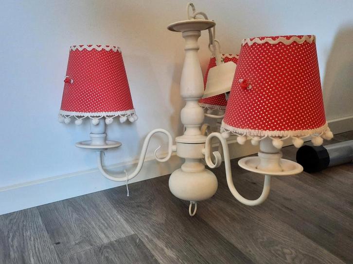 Leuke kroonluchter, Huis en Inrichting, Lampen | Kroonluchters, Gebruikt, Metaal, Stof, Ophalen of Verzenden